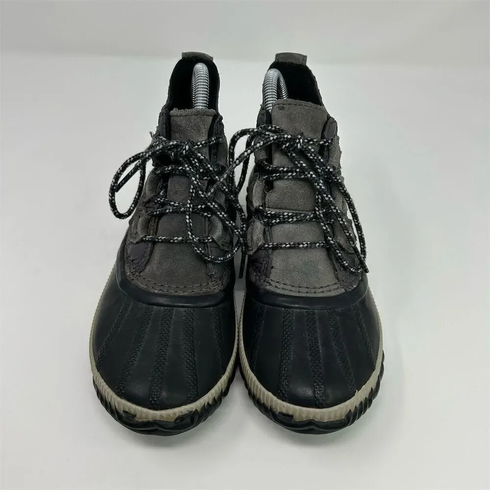 Sorel Out N About Women's Black Gray Waterproof Comfort Duck Boots Size 6.5